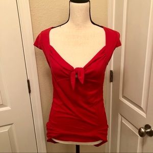 Tie Front blouse -Red
